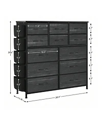 gaomon Dresser For Bedroom With 12 Drawer, Dressers & Chests Of Drawers For Hallway, Entryway, Storage Organizer Unit With Fabric, Sturdy Metal Frame,