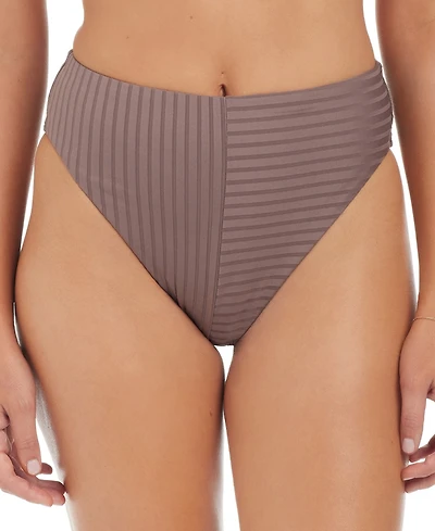 Sanctuary Women's Refresh Rib High-Leg High-Rise Bikini Bottoms