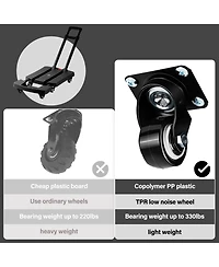 Flynama 330 lbs. Folding Hand Truck, Dolly Cart for Moving, 6 Wheels Telescoping Hand Cart for Travel House Office Moving