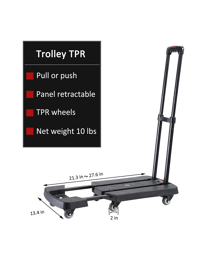 Flynama 330 lbs. Folding Hand Truck, Dolly Cart for Moving, 6 Wheels Telescoping Hand Cart for Travel House Office Moving