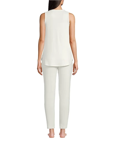 Lands' End Women's Cozy 3 Piece Pajama Set - Robe Top and Pants