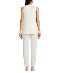 Lands' End Women's Cozy 3 Piece Pajama Set - Robe Top and Pants