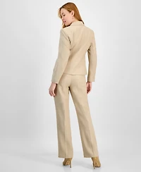 Le Suit Women's Two-Button Shawl Collar Jacket & Side-Zip Pants, Regular Petite