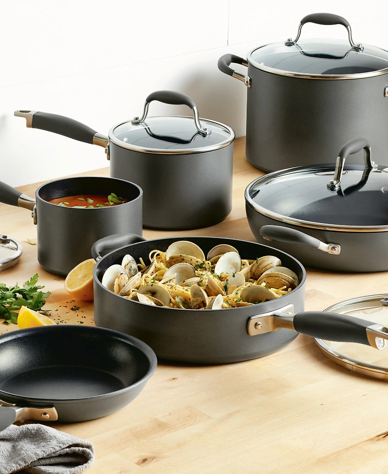 Anolon Advanced Home Hard-Anodized Nonstick Cookware Set, 11 Piece