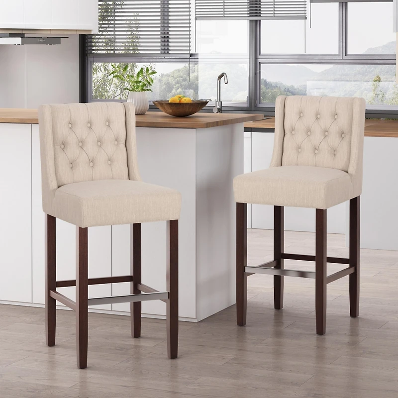 Set of 2 Counter Height Bar Stool with Backrest,Bar Chairs for Kitchen Island or Home Bar-The Pop