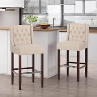 Set of 2 Counter Height Bar Stool with Backrest,Bar Chairs for Kitchen Island or Home Bar-The Pop
