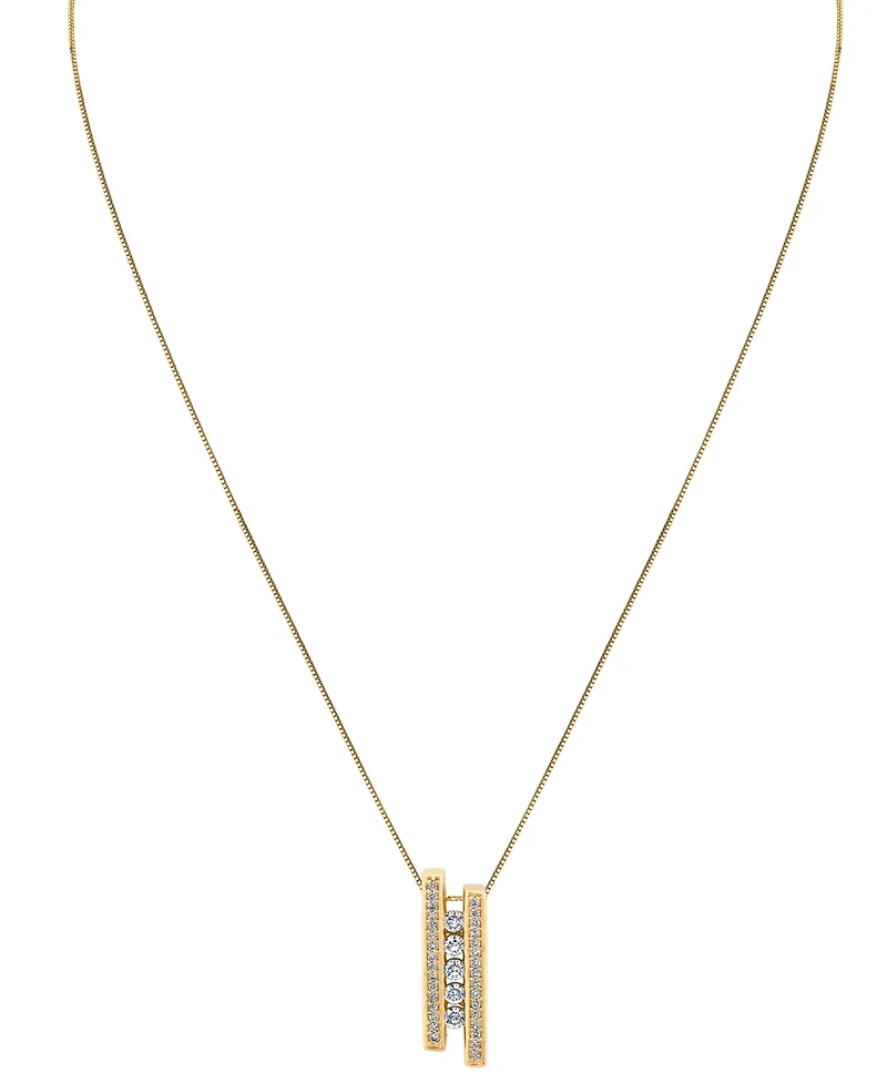 Sirena Diamond Triple Bar 18" Pendant Necklace (1/2 ct. t.w.) in 14k Yellow Gold