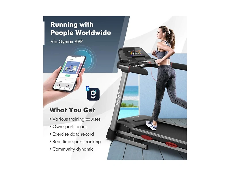 4.75 Hp Folding Treadmill with Auto Incline and 20 Preset Programs
