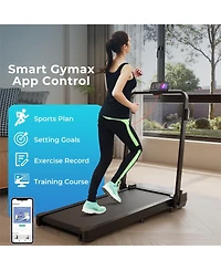 Hongge 2-in-1 Folding Treadmill with 300 Lbs Capacity, Remote Control, and Shock Absorption