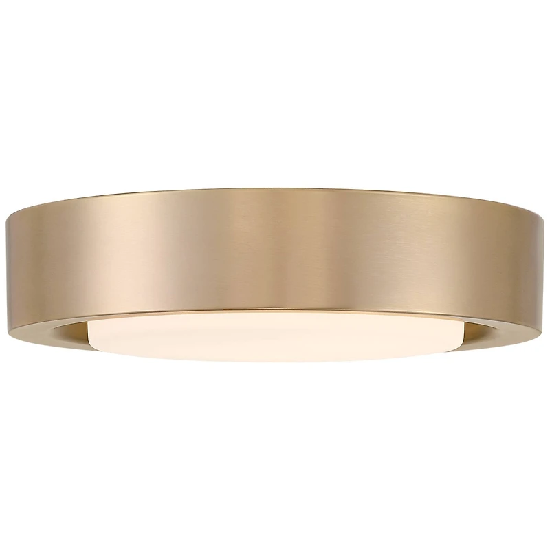 360 Lighting Jayson 12 3/4" Modern Flush-Mount Ceiling Light Fixture Kitchen Foyer Round Led Satin Bronze Finish White Glass