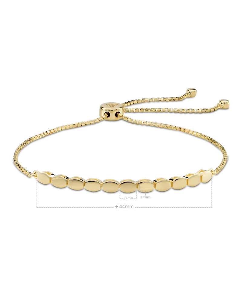 Devata Hexagon Link Box Chain Slider Bolo Bracelet in 14K Gold, Fits 6.0 in to 8.0 in wrist, approx. 4.7 grams