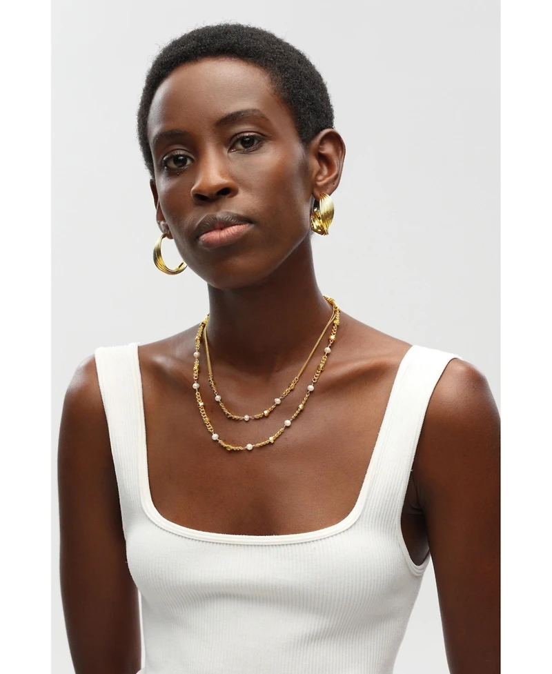 Double Stranded Necklace With Freshwater Pearls