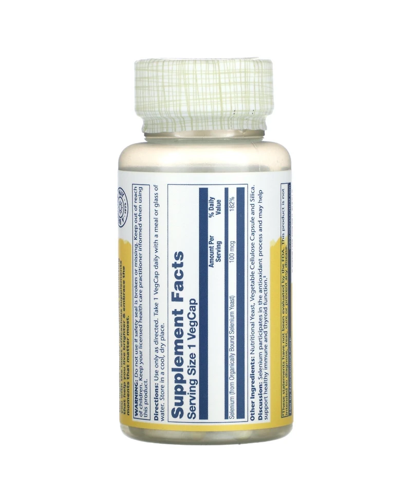 Solaray Selenium, High Potency, Healthy Immune System, Thyroid Function & Antioxidant