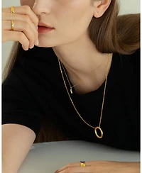 Sterling Silver 18k Gold Plated Brynn Circle Necklace – Summer Layering Piece, Minimalist Touch