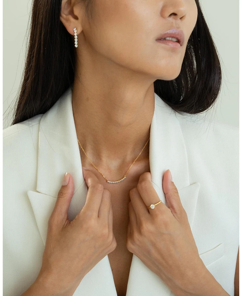 Sterling Silver 18k Gold Plated Josephine Tennis Necklace – Trending for Summer, Beach Vibes