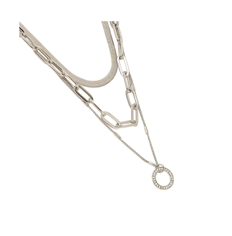 Sohi Women's The Halo Snakechain Multi-Layer Necklace