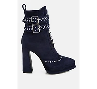 Punk Nomad Harness Detail Lace Up Boots