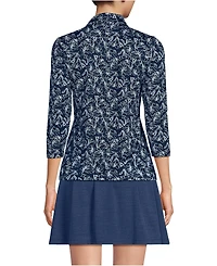 Lands' End Women's 3/4 Sleeve Active Polo Shirt