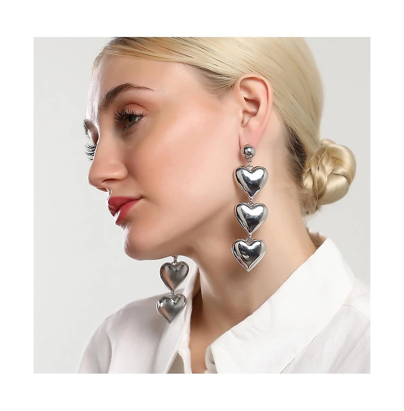 Sohi Women's The Hearts Drop Earrings