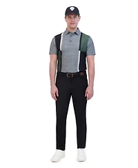 Ben Sherman Men's Color Block Melange Tech Jersey Sports Fit Polo Shirt