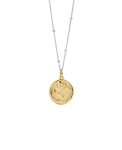 Vermeil Molten Round Disc Pendant Necklace