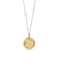Vermeil Molten Round Disc Pendant Necklace