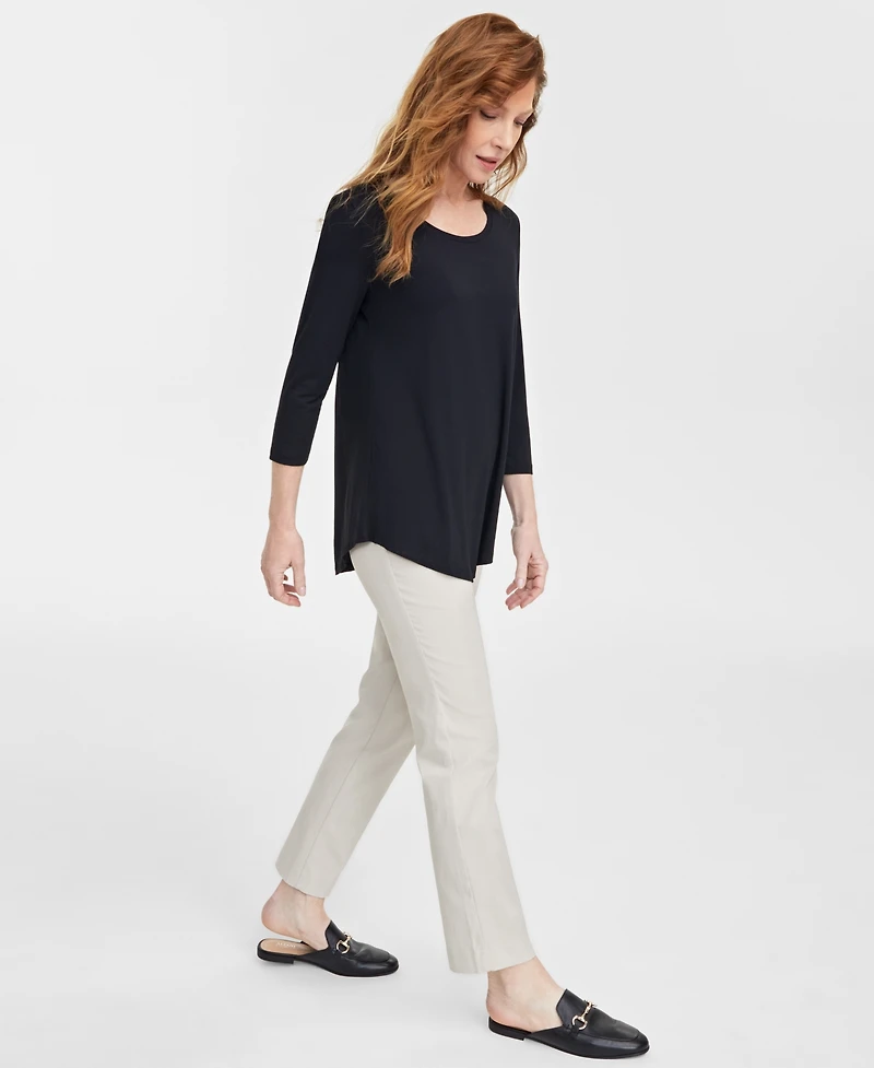 Jm Collection Women's 3/4-Sleeve Scoop Neck Top