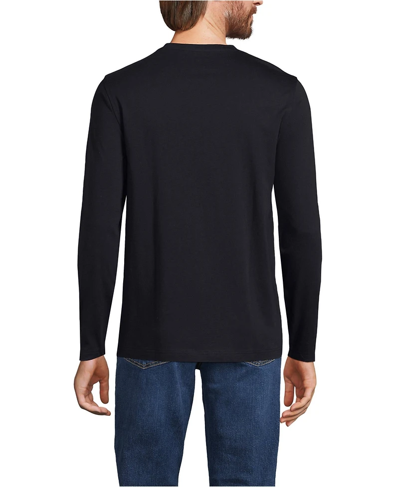 Lands' End Men's Long Sleeve Cotton Supima Henley