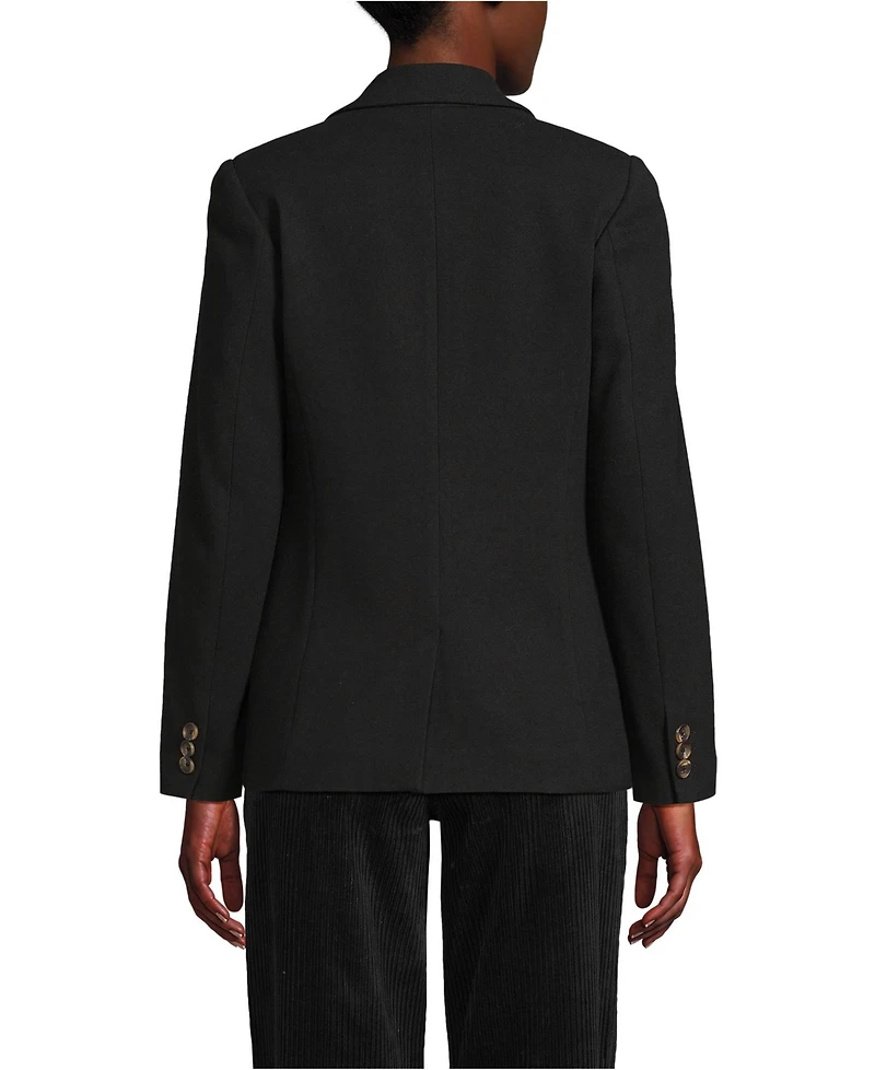 Lands' End Women's Brushed Ponte Traditional Blazer