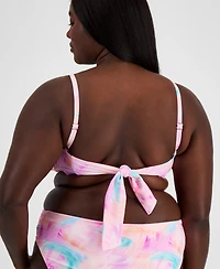 Salt + Cove Plus Tie-Dyed Bikini Top, Created for Macy's