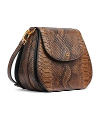 Donna Karan New York Bellerose Python Flap Crossbody Bag