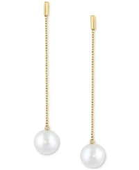 Effy Cultured Freshwater Pearl (7.5MM) & Diamond Accent Drop Earrings in 14k Yellow Gold