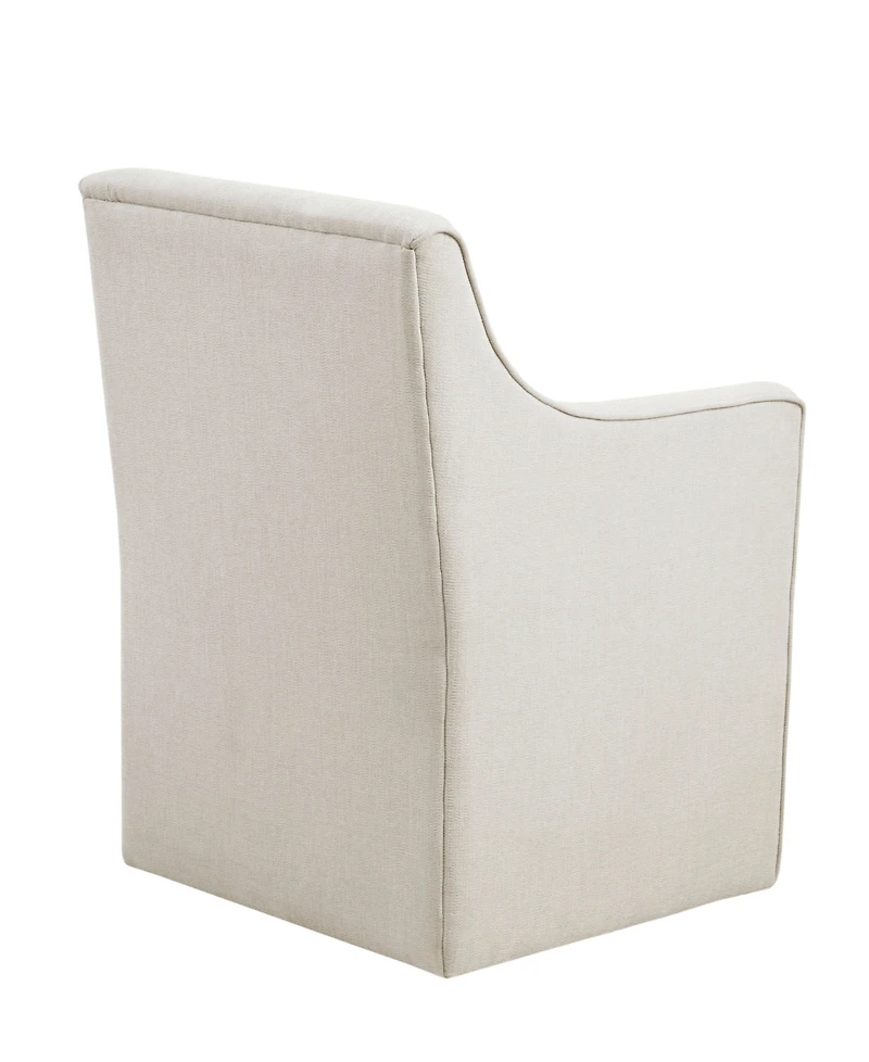Madison Park Charlotte 24.5"W Skirted Dining Arm Chair with Casters