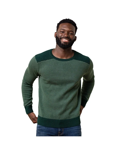 Hope & Henry Men's Crew Neck Shoulder Detail Sweater