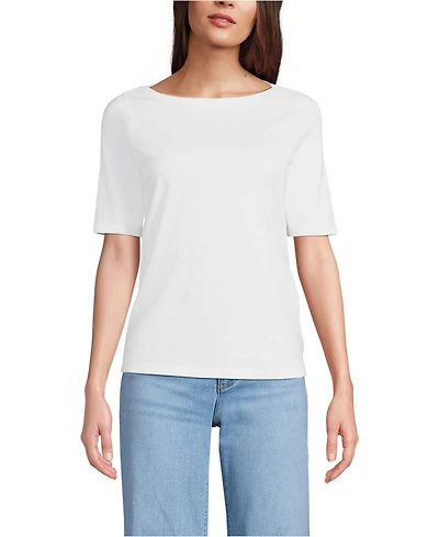 Lands' End Women's Supima Boatneck Top