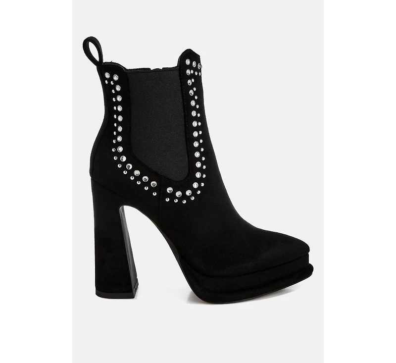 Dalton Studs Embellished High Ankle Boots