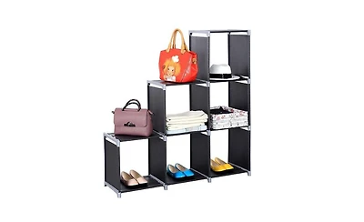 Slickblue Multifunctional 3-Tier Storage Shelf with 6 Compartments, Easy Assembly for Home or Office Organization