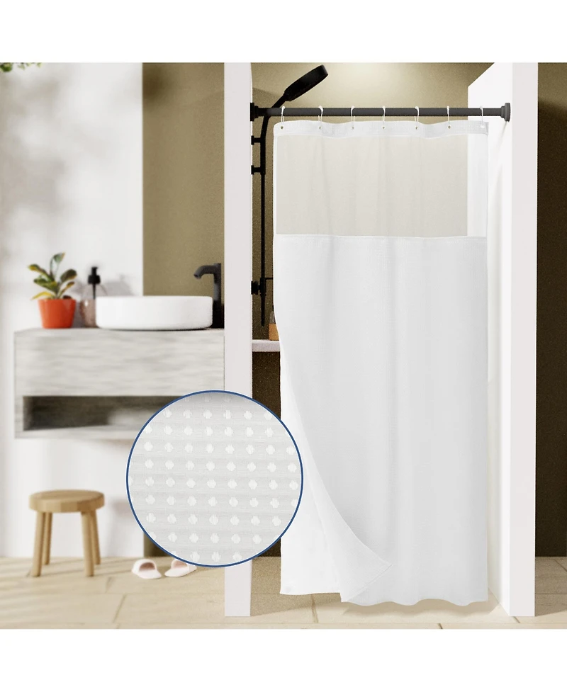 Awesome Home Textured Waffle Weave with Snap In Liner and 12 Hooks, 54"X78"