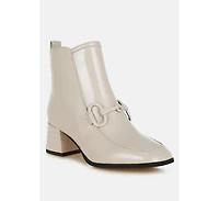 Algol Textured Block Heel Ankle Boots