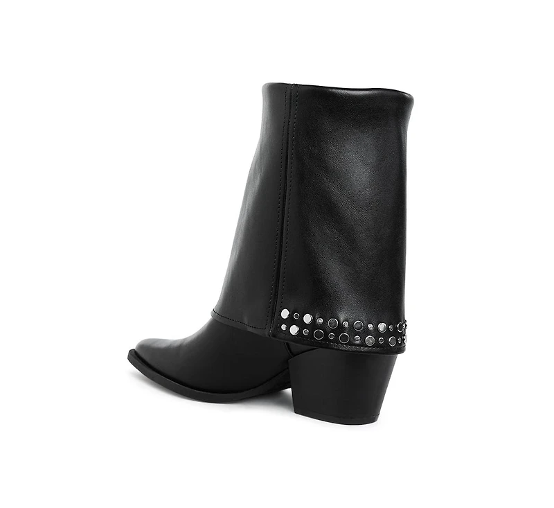 Mariachi Stud Embellished Foldover Boots