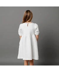 Hope & Henry Big Girls Quilted Puff Sleeve Dress