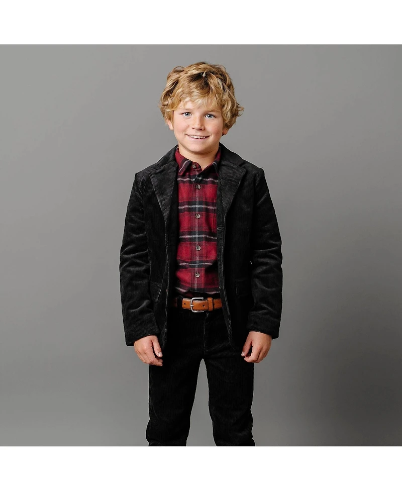 Hope & Henry Boys Long Sleeve Flannel Button Down Shirt