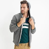 Lands' End Men's Serious Sweats Full Zip High Pile Fleece Hoodie