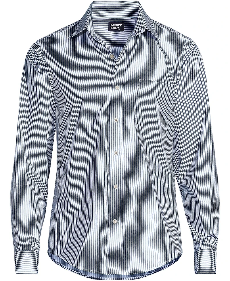 Lands' End Men's Traditional Fit Long Sleeve Travel Kit Shirt