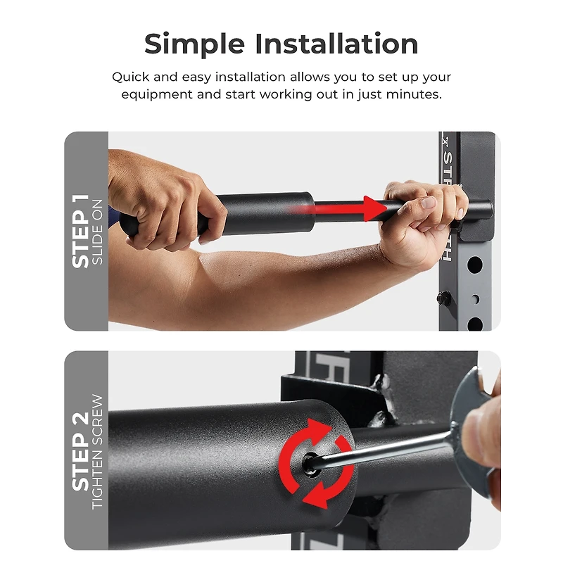 Sunny Health & Fitness Weight Plate Holder Sleeve for 2 Inch Olympic Plates – for Power Rack, Cage, Smith Machine – Converts 1” S