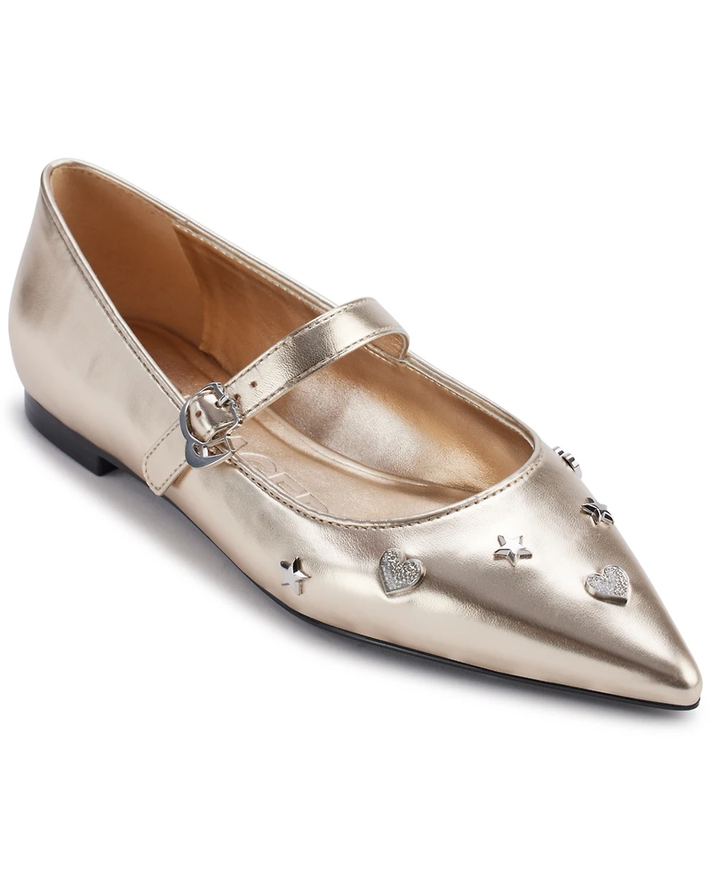 Karl Lagerfeld Paris Women's Veyda Mary Jane Pointed Toe Flats