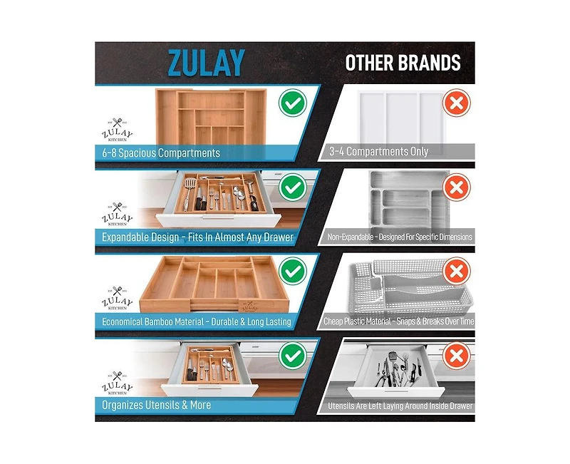 Bamboo Kitchen Drawer Organizer