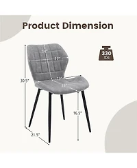 Gymax Dining Chairs Set of 4 w/ Padded Back Metal Legs & 2 Adjustable Foot Pads