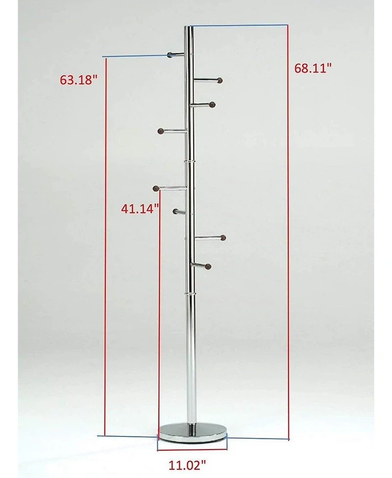 Kings Brand Furniture Wilhelm 8-Hook Coat Rack