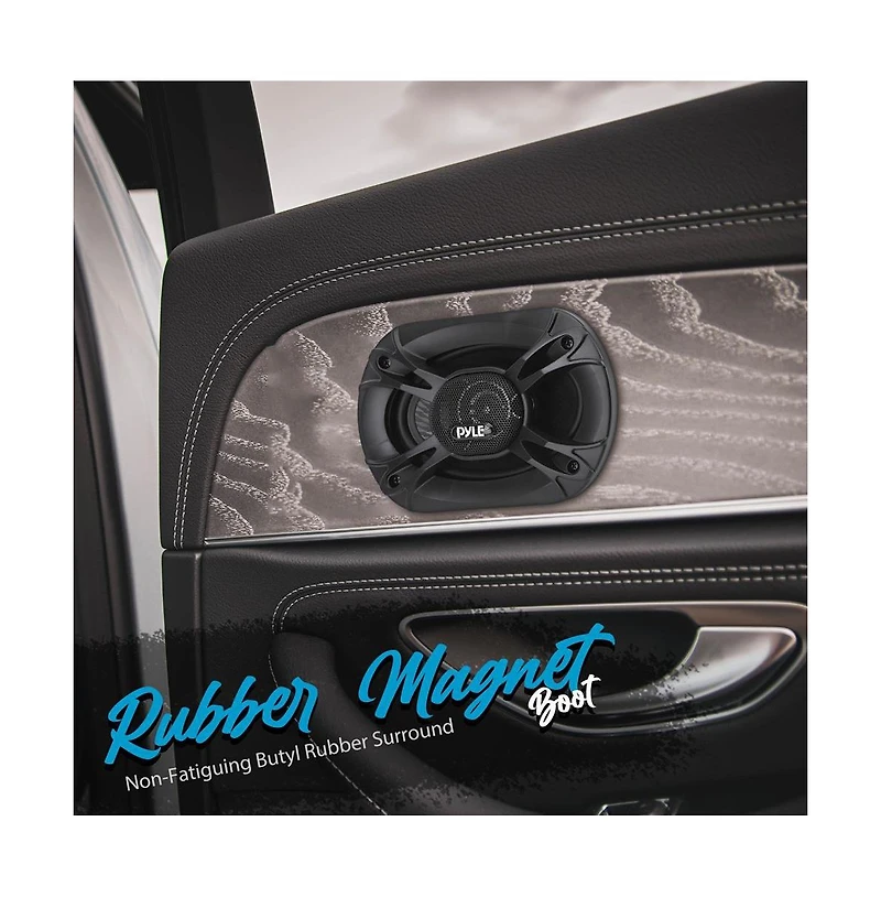 Pyle 6'' x 8'' Three-Way Triaxial Car Speaker System, 400W, Black (Pair)